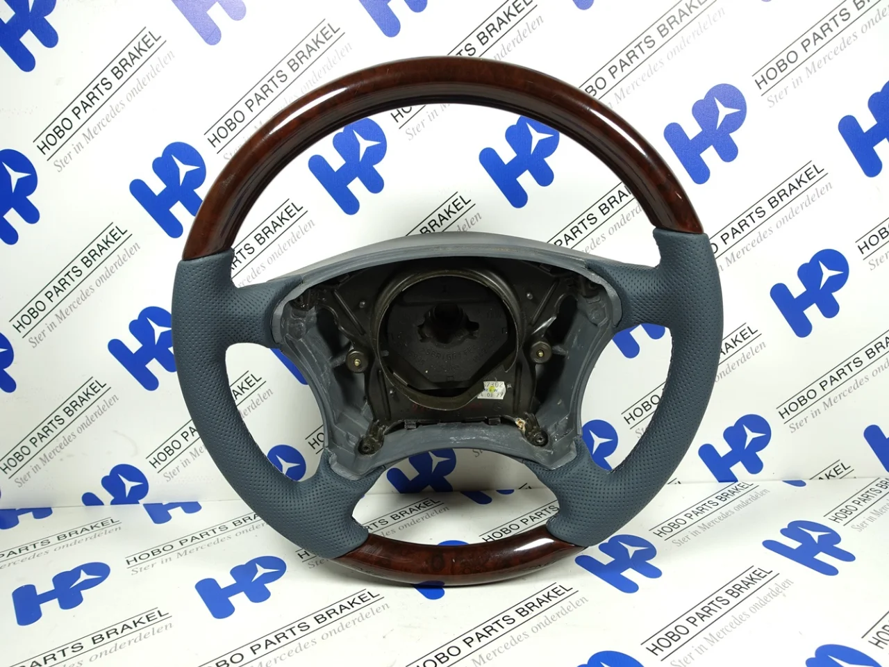 Steering wheel CL-class w215 / S-class w220 new leather wood/grey - Article 16290 1 - A2204600503-NG