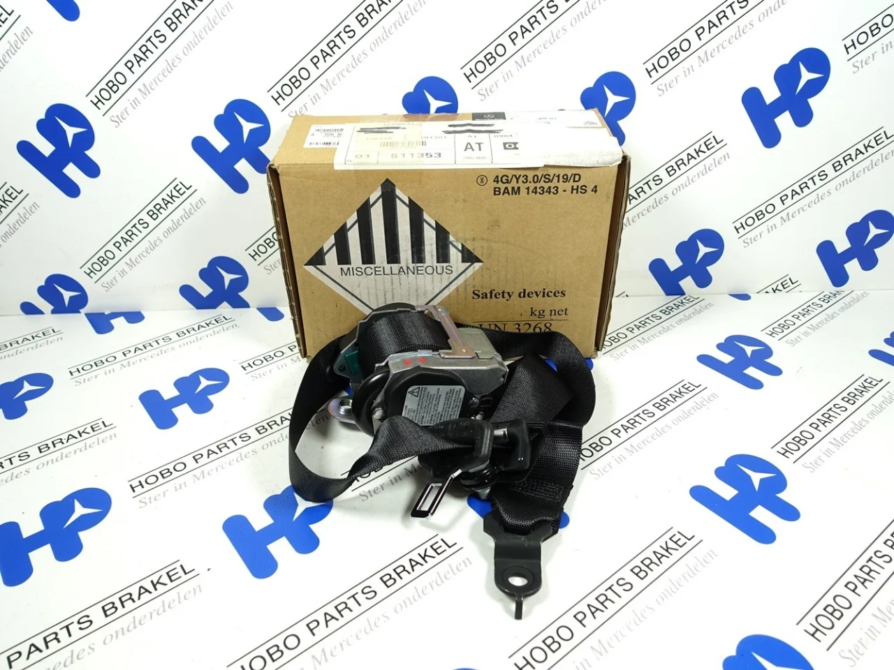 Seat belt A 906 860 0285 FL/RL black (New) - Article 16662 1 - A9068600285-N