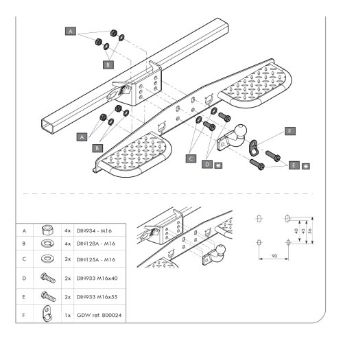 Universele treeplank achter (Nieuw) - Article 15843 2 - HPB0004